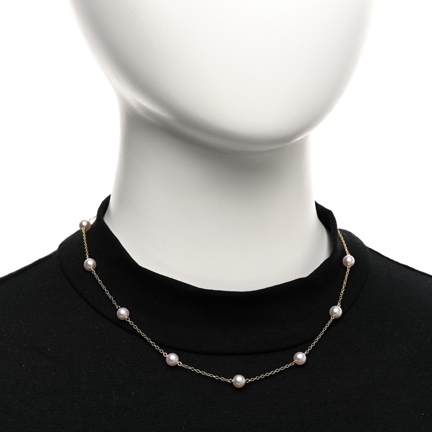 18K Yellow Gold Akoya Pearl 5.5-6mm Station Necklace