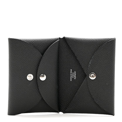 Hermes Epsom Calvi Duo Card Case Black 5 of 7