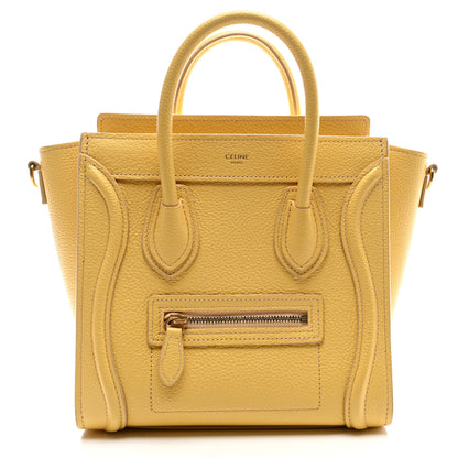 Celine Drummed Calfskin Nano Luggage Pollen 1 of 12