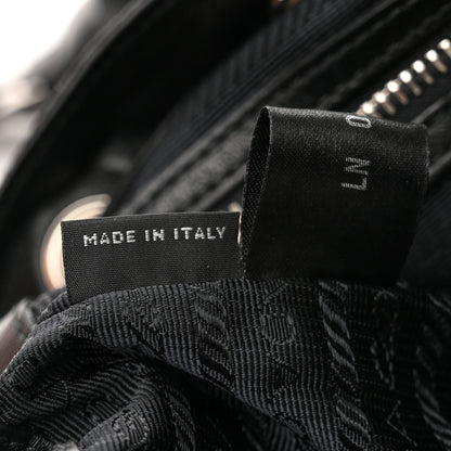 Prada Tessuto Nylon Snakeskin Saffiano Medium Backpack Black Roccia 7 of 11