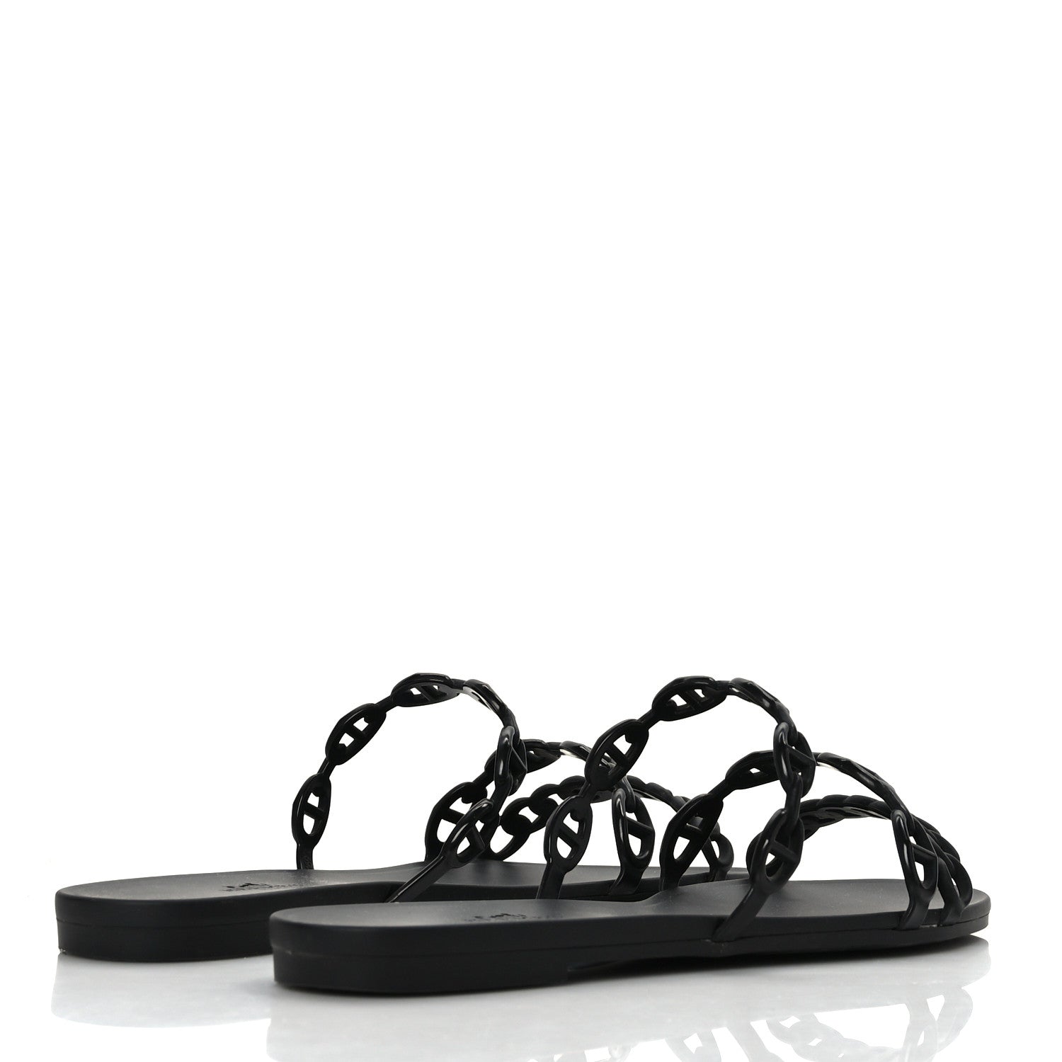 Hermes Rubber Chaine d'Ancre Rivage Sandals 38 Black 4 of 7