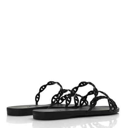 Hermes Rubber Chaine d'Ancre Rivage Sandals 38 Black 4 of 7