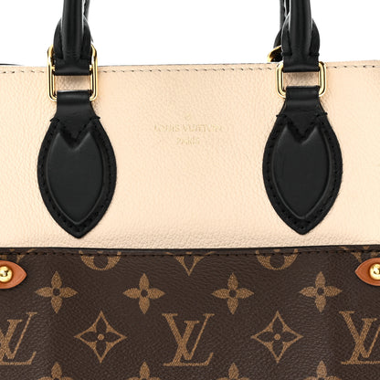 Louis Vuitton Calfskin Monogram Fold Tote PM Cream Khaki Black 7 of 9