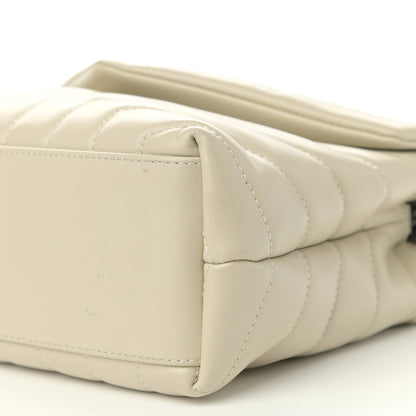 Saint Laurent Calfskin Y Quilted Monogram Small Loulou Chain Satchel Ivory 11 of 12