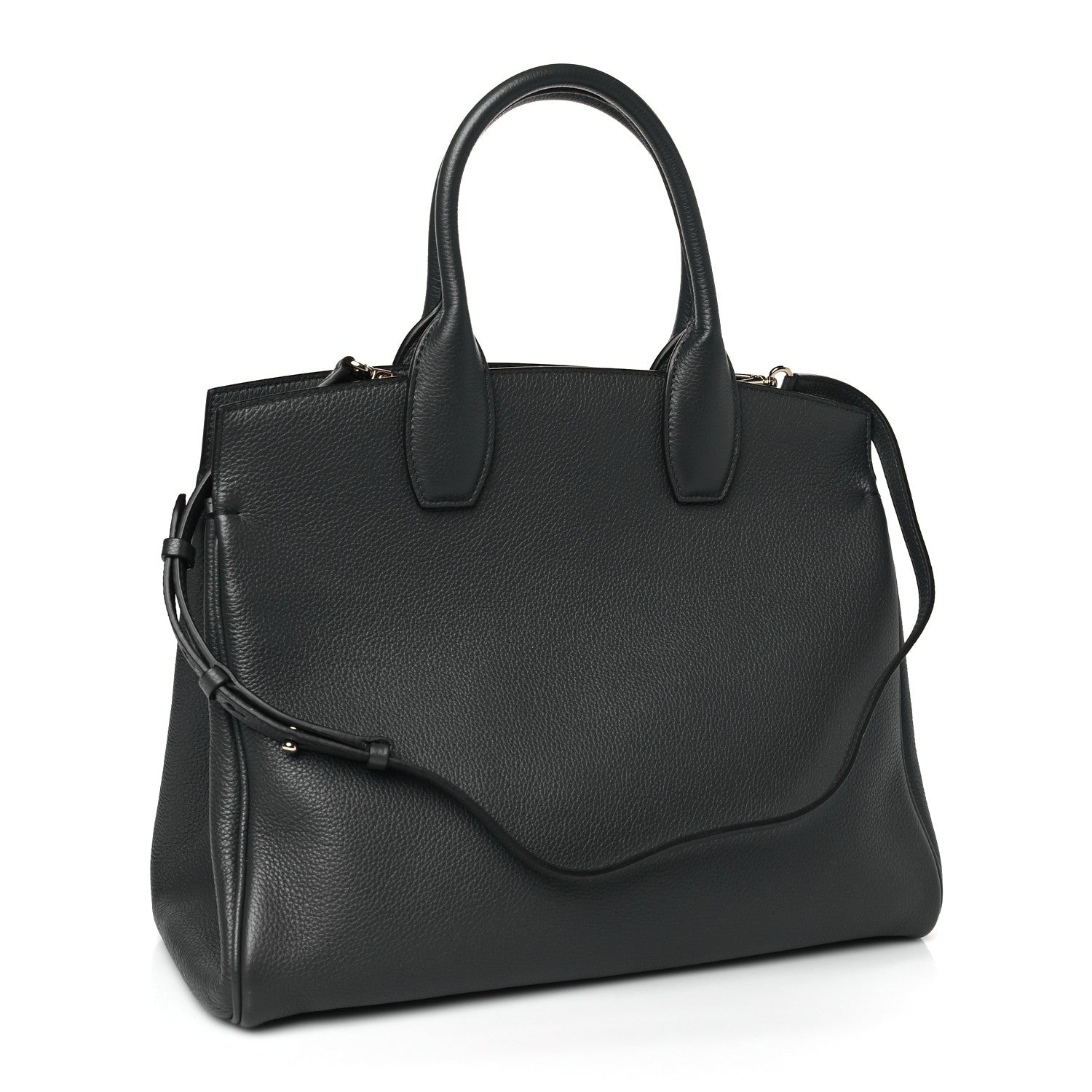 Salvatore Ferragamo Calfskin Studio Bag Dark Grey 4 of 9