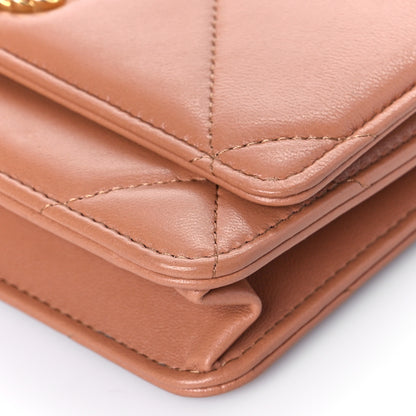 Chanel Lambskin Quilted Chanel 19 Wallet On Chain WOC Brown 11 of 12