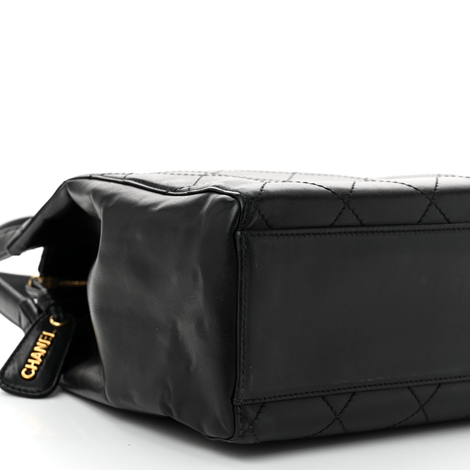 Chanel Lambskin Stitched Shoulder Bag Black 10 of 12