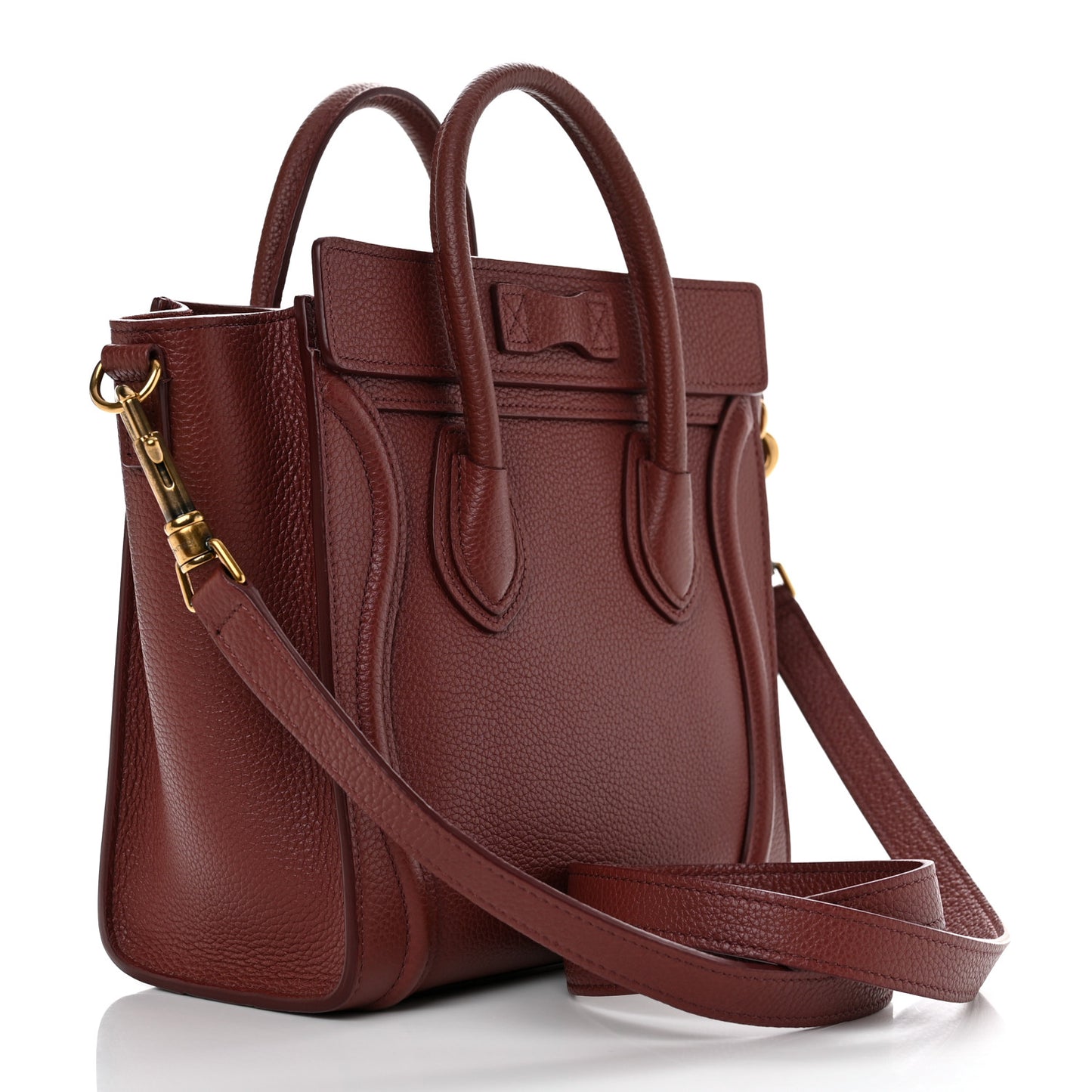 Drummed Calfskin Nano Luggage Grenat