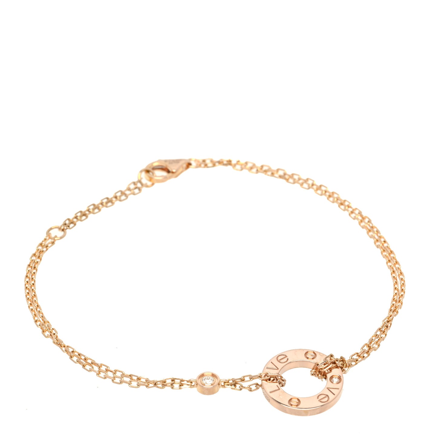18K Pink Gold Diamond LOVE Bracelet
