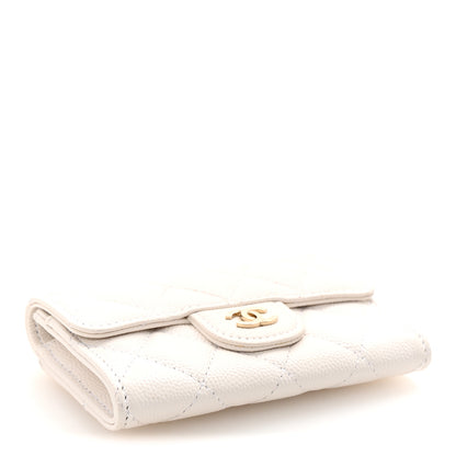 Chanel Caviar Quilted Flap Card Holder Wallet White 4 of 9