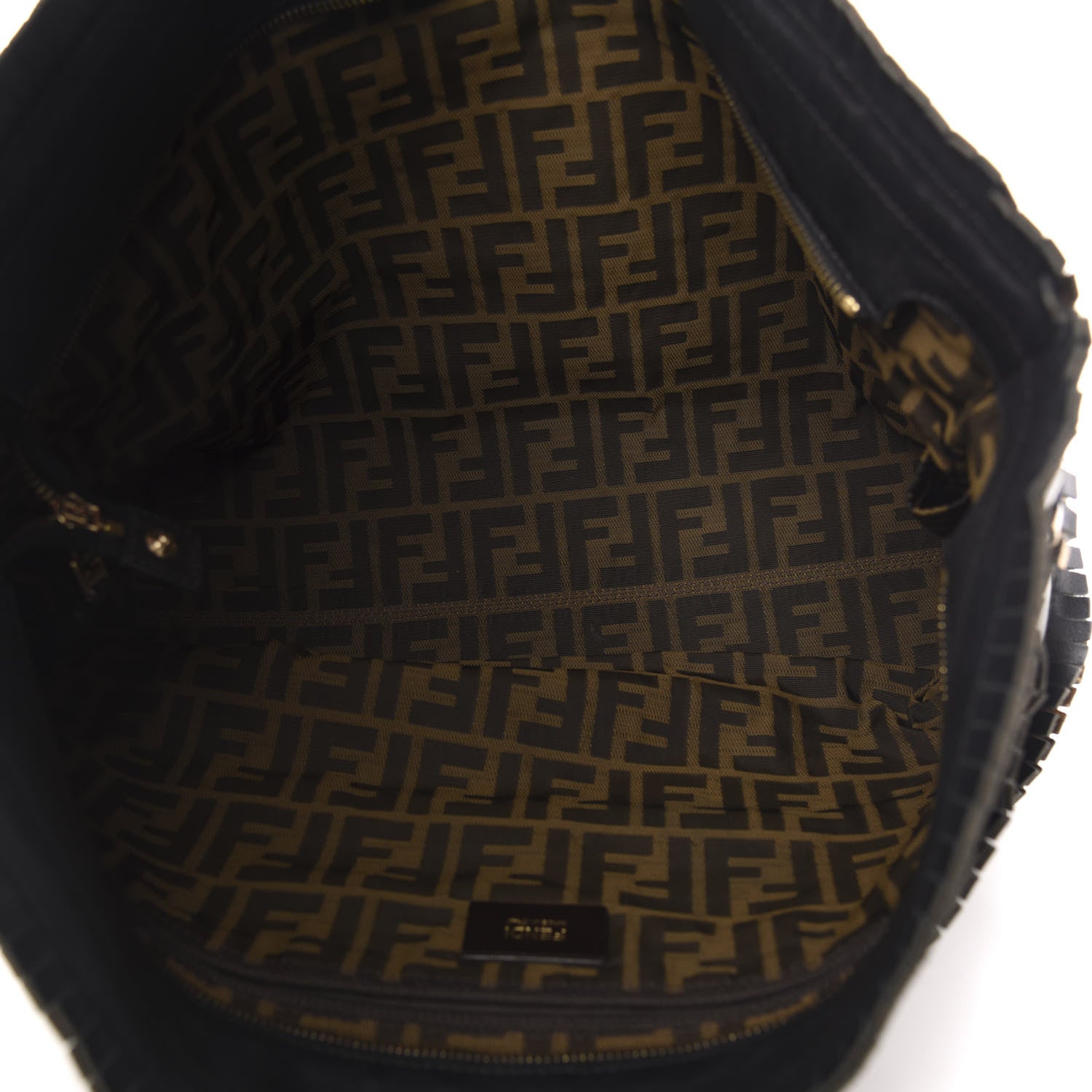 Fendi Calfskin Ruffle Roll Tote Black 5 of 13