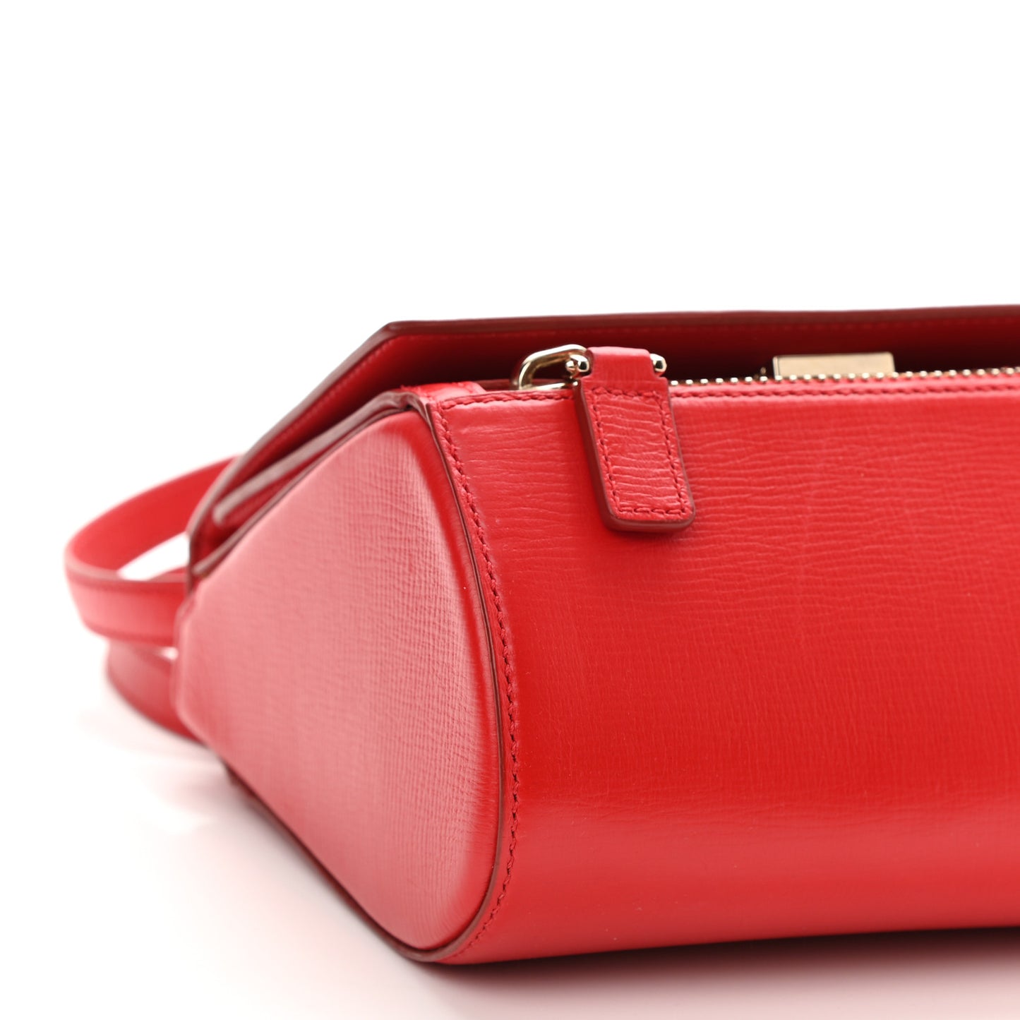 Textured Calfskin Mini Pandora Box Crossbody Bag Red