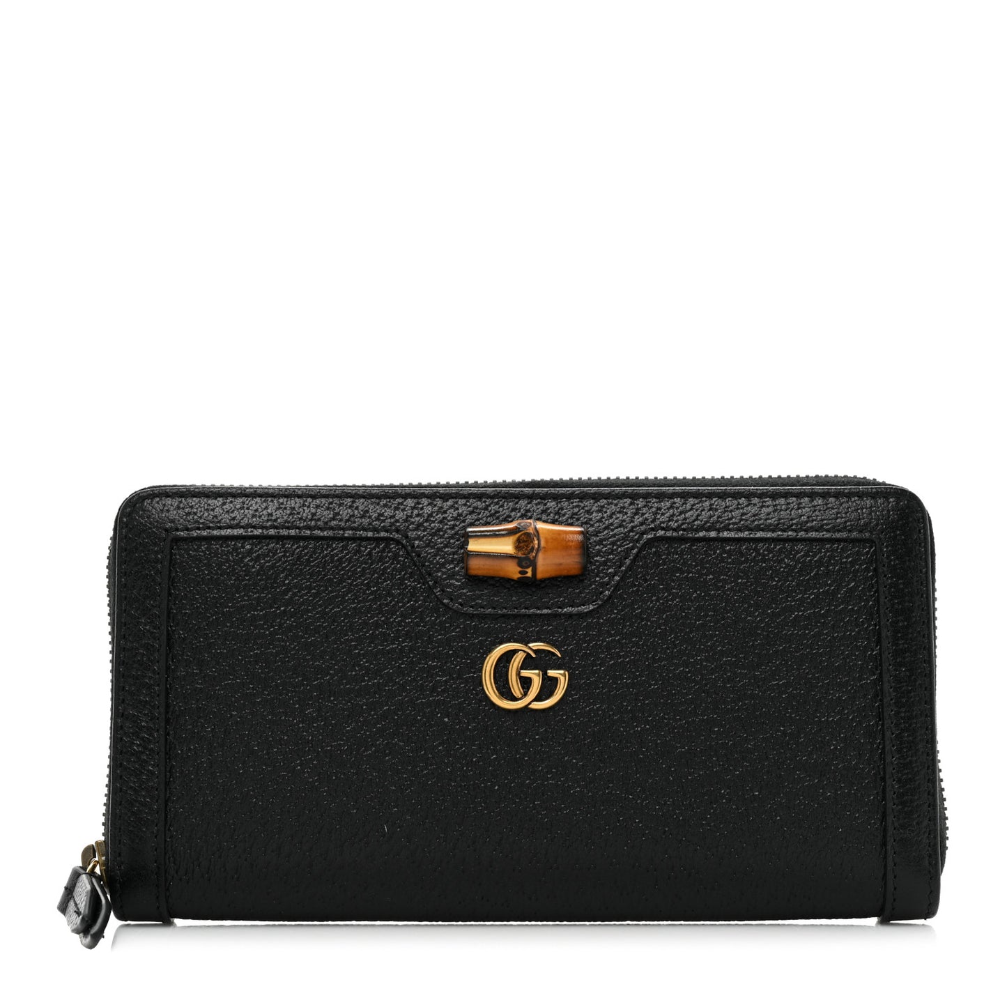 Wonka Grain Calfskin Diana Continental Wallet Black