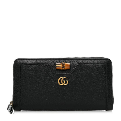 Gucci Wonka Grain Calfskin Diana Continental Wallet Black 1 of 13