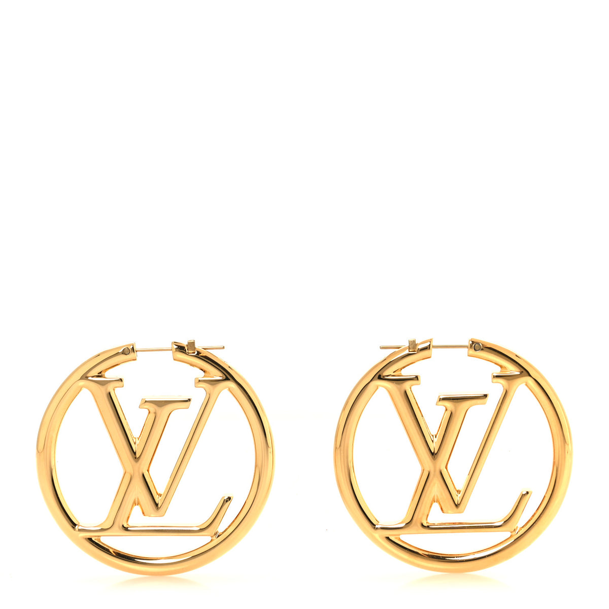 Louis Vuitton Metal Louise Hoop Earrings Gold 1 of 5