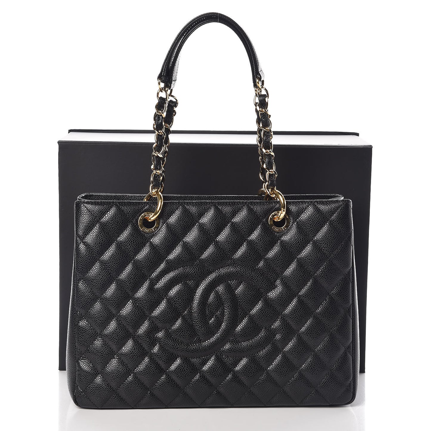 Caviar Quilted Grand Shopping Tote GST Black