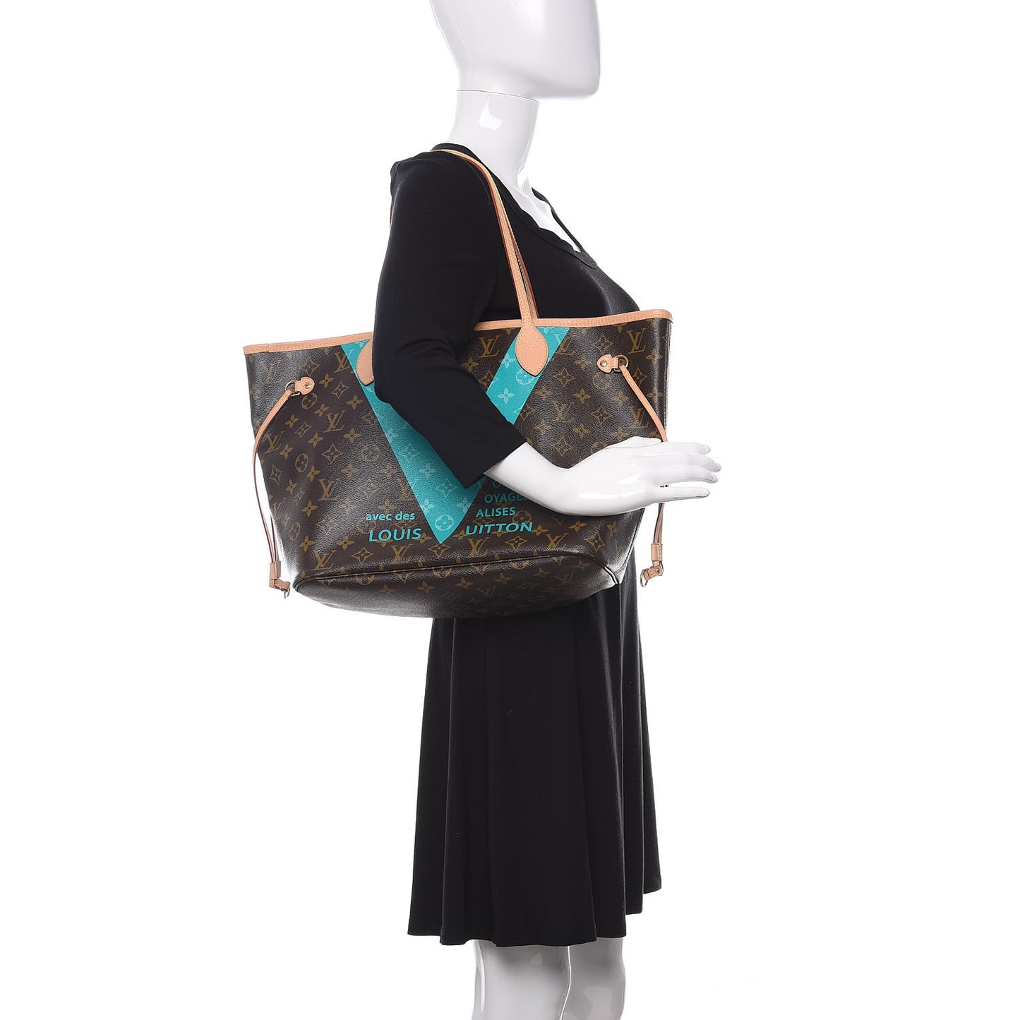 Monogram V Neverfull MM Turquoise
