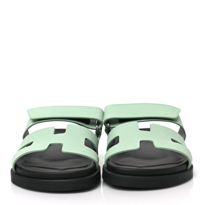 Hermes Epsom Womens Chypre Sandals 38 Vert Jade 2 of 10