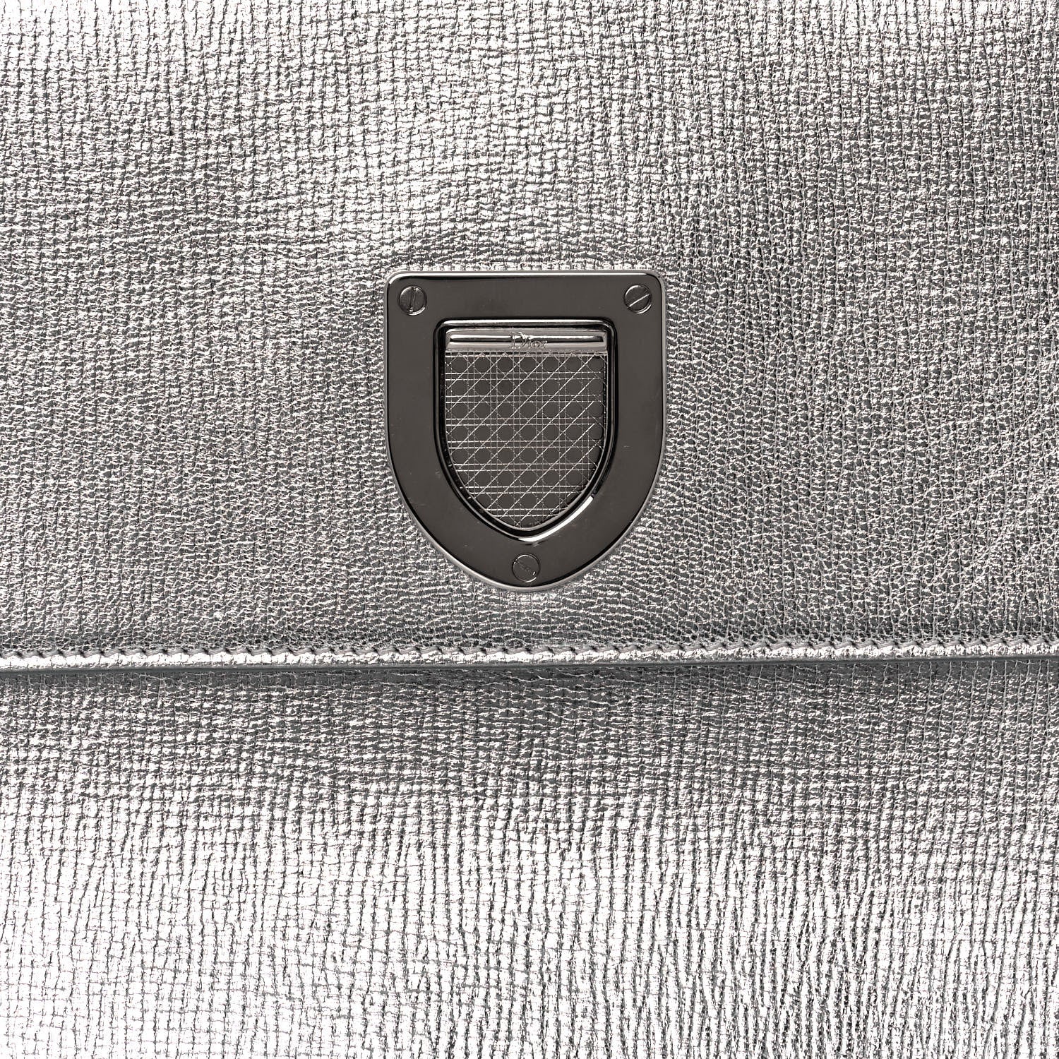 Christian Dior Metallic Goatskin Medium Diorever Flap Silver 7 of 16