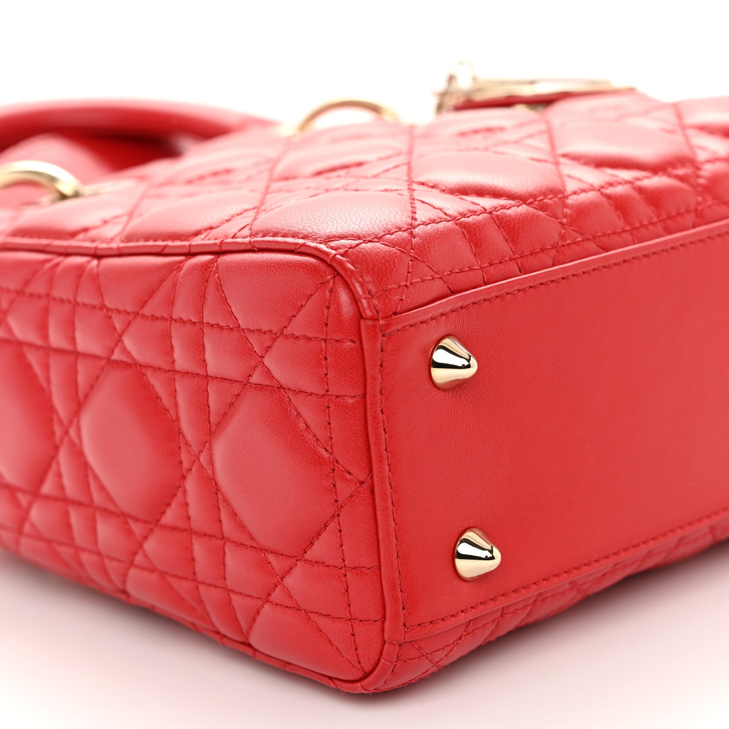 Christian Dior Lambskin Cannage Small Lucky Badges My Lady Dior Red 9 of 11