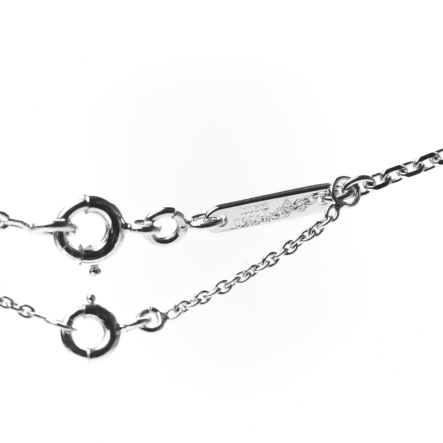 18K White Gold Diamond Small Hearts and Symbols Pendant Necklace