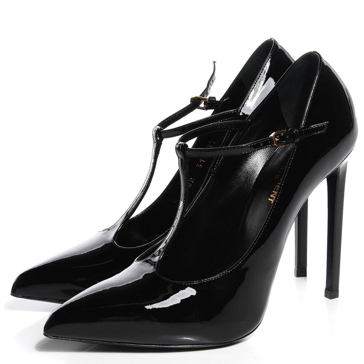Patent T-Strap Pumps Black 39