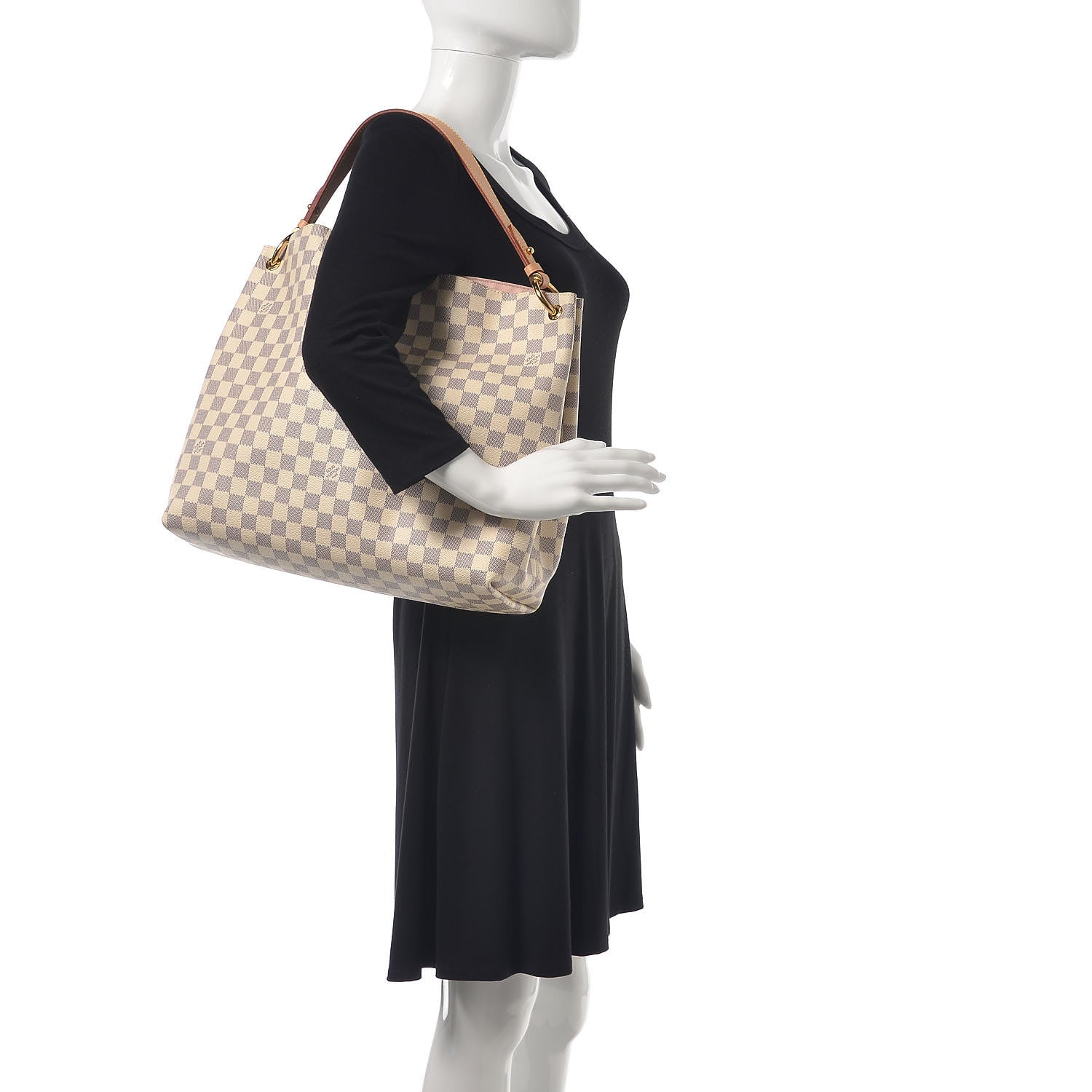 Louis Vuitton Damier Azur Graceful MM Rose Ballerine 2 of 11