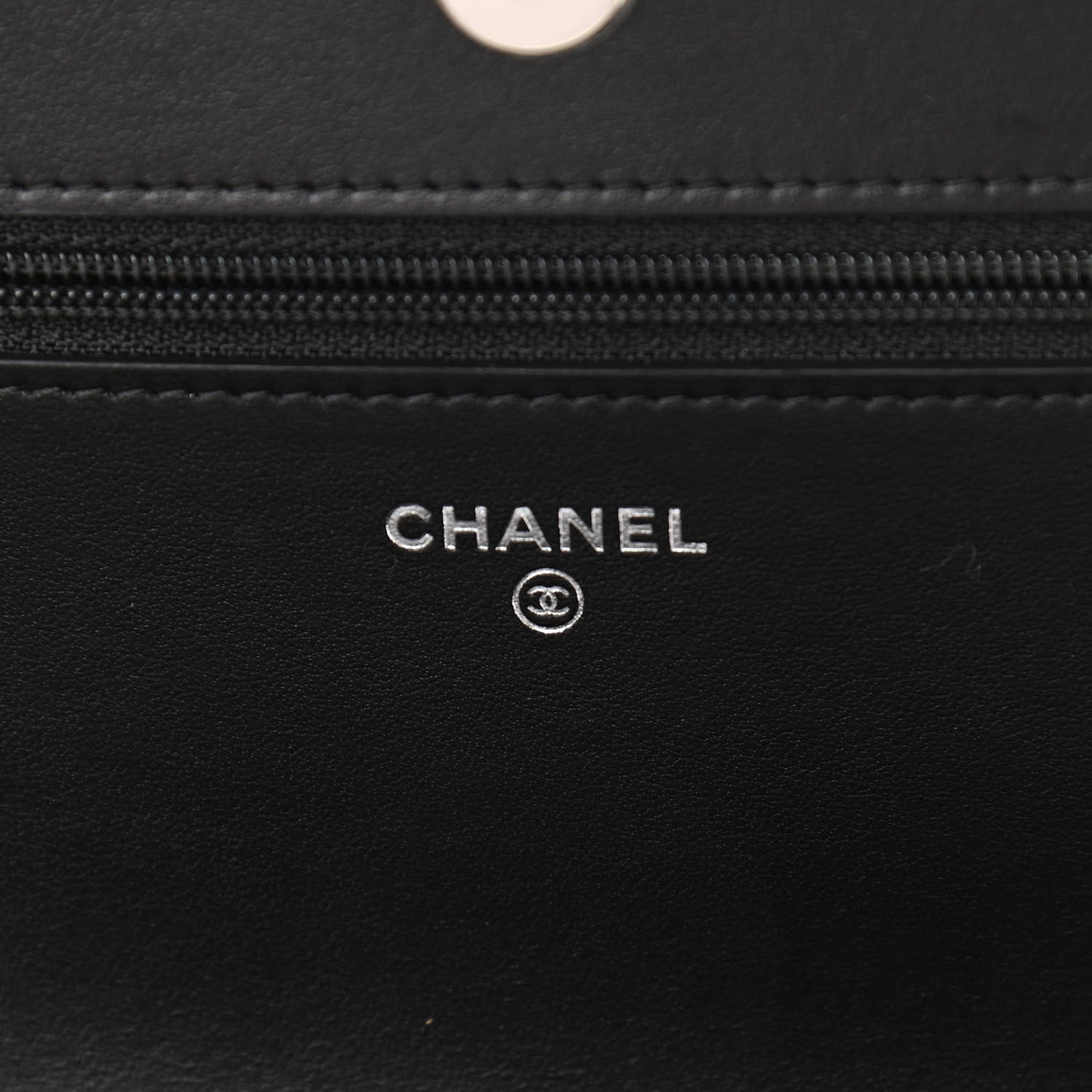 Caviar Camellia Embossed Wallet On Chain WOC Black