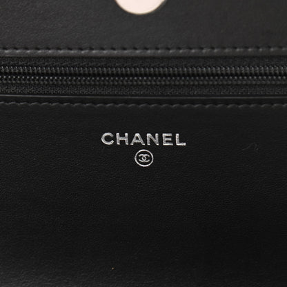 Chanel Caviar Camellia Embossed Wallet On Chain WOC Black 6 of 12