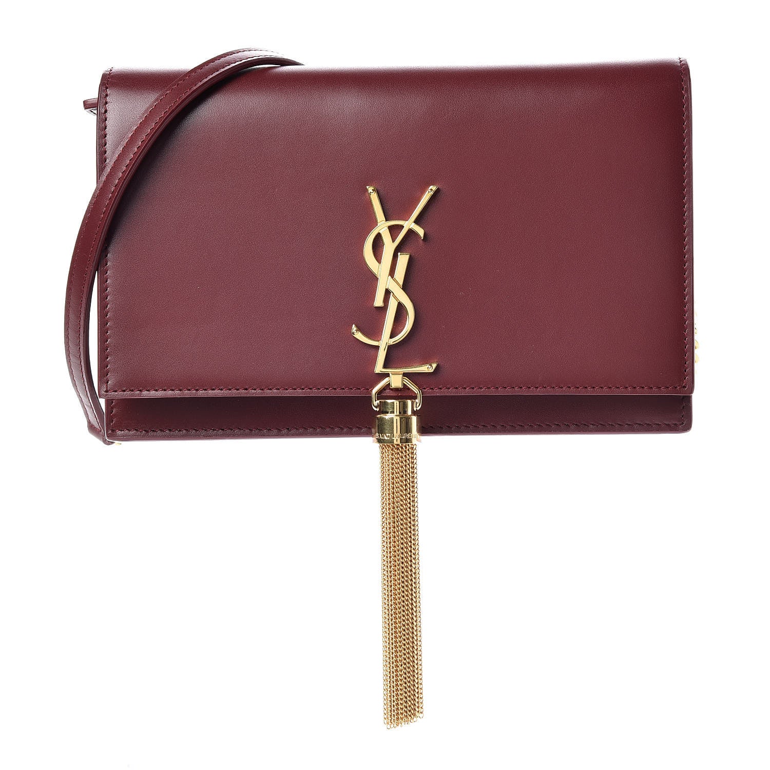 Saint Laurent Smooth Calfskin Classic Monogram Kate Tassel Chain Wallet Oxblood 1 of 11