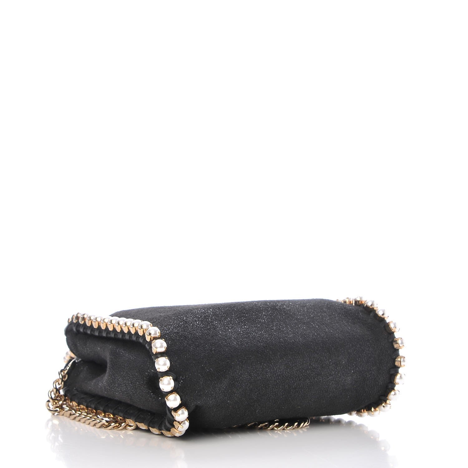 Stella McCartney Shaggy Deer Pearl Studded Tiny Falabella Tote Black 4 of 7