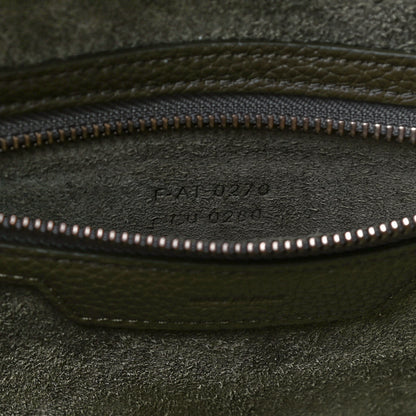 Celine Drummed Calfskin Micro Luggage Dark Olive 8 of 14