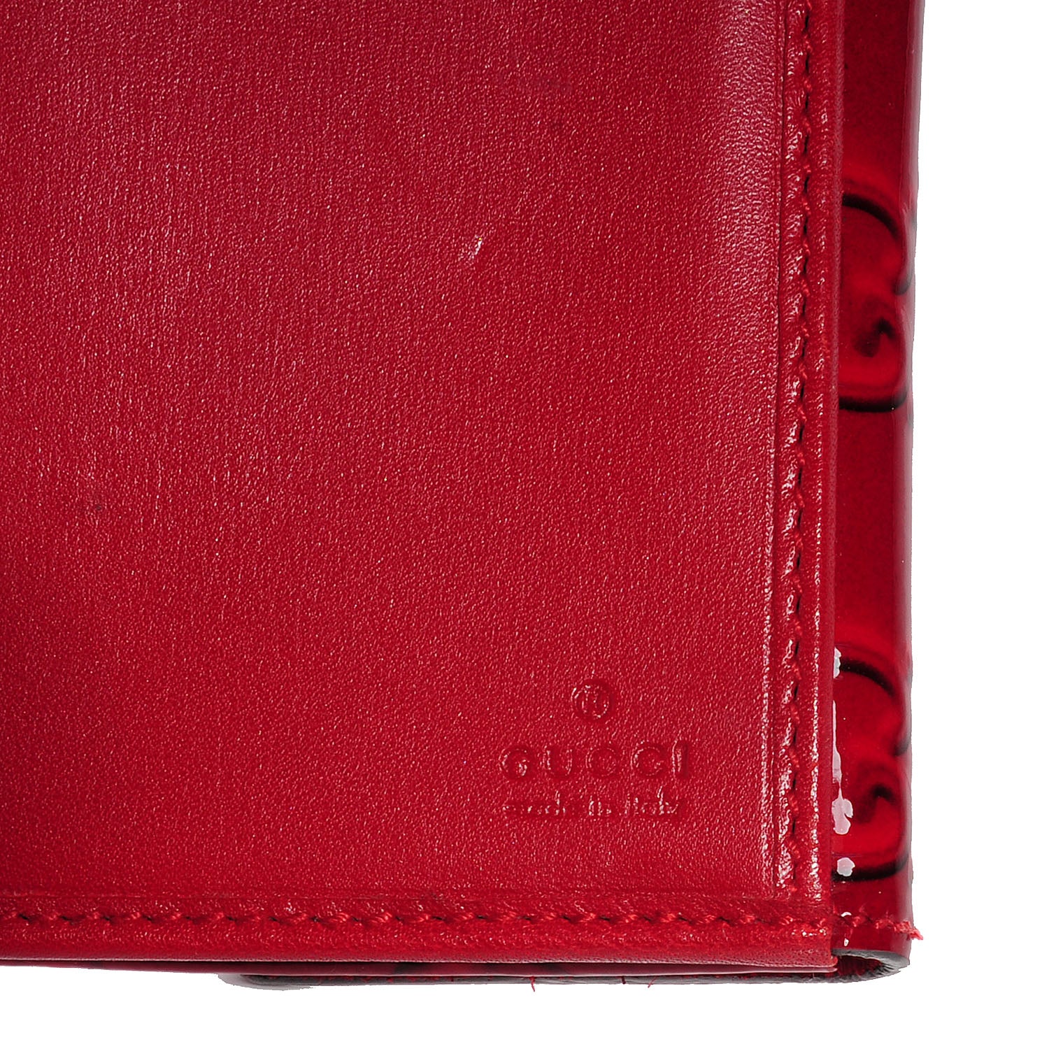 Gucci Patent Guccissima Heart Continental Wallet Red 6 of 7