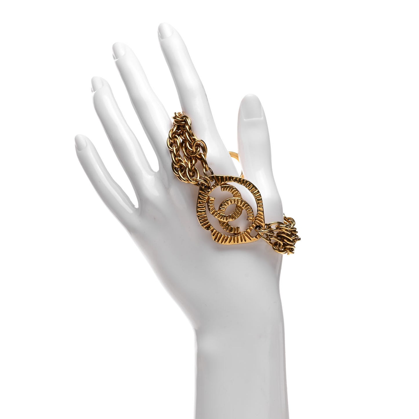 Multistrand Chain CC Bracelet Gold