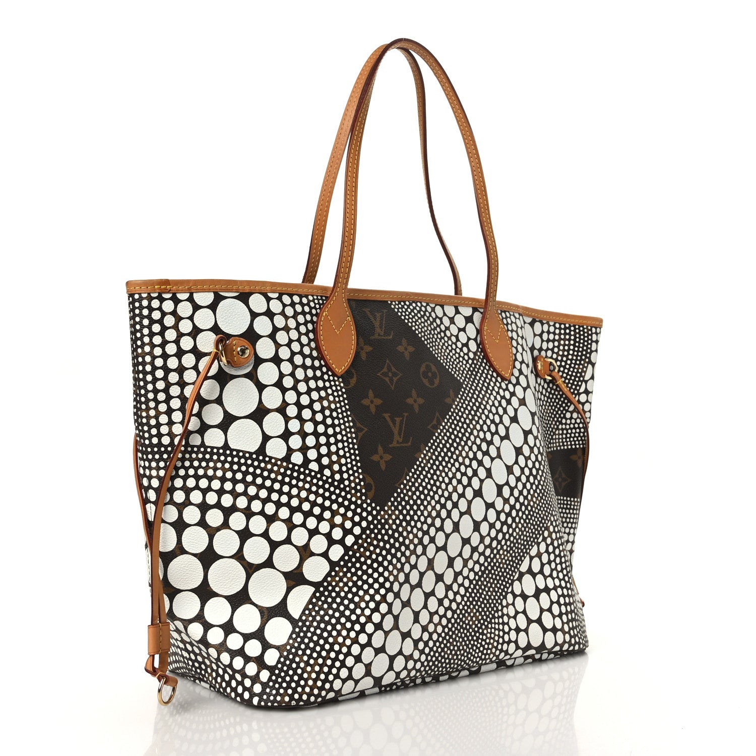 Louis Vuitton Monogram Kusama Waves Neverfull MM White 3 of 9