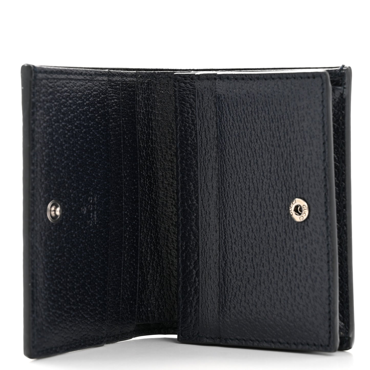 GG Supreme Monogram Textured Dollar Calfskin Web Ophidia Card Case Beige Blue