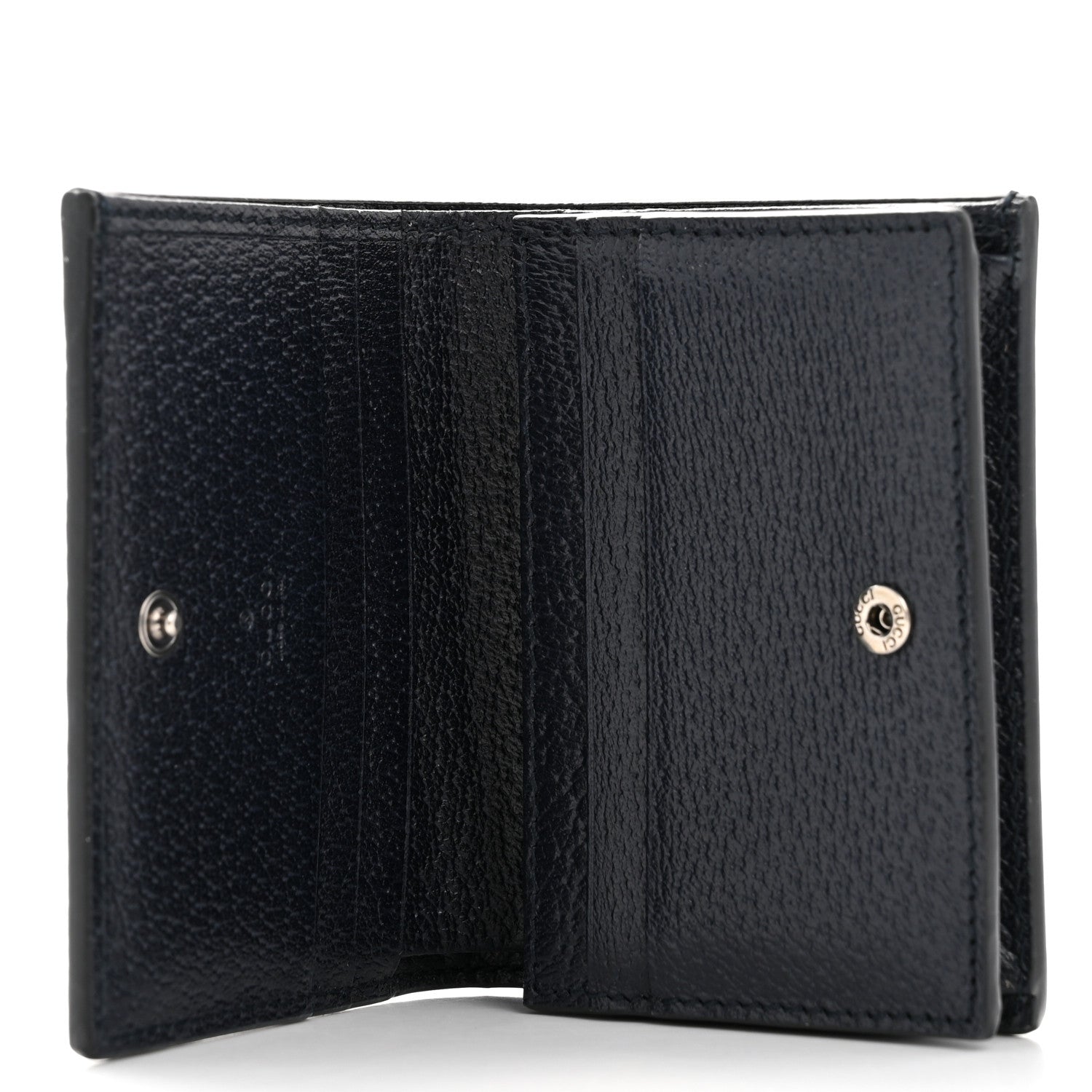 Gucci GG Supreme Monogram Textured Dollar Calfskin Web Ophidia Card Case Beige Blue 5 of 9