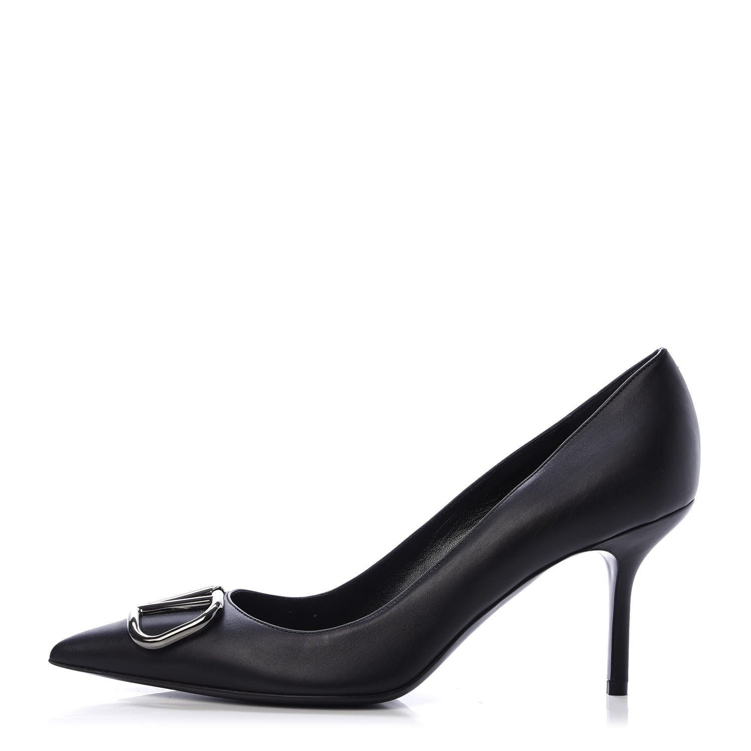 Valentino Garavani Calfskin Vlogo Signature 80mm Pumps 40.5 Black 1 of 8