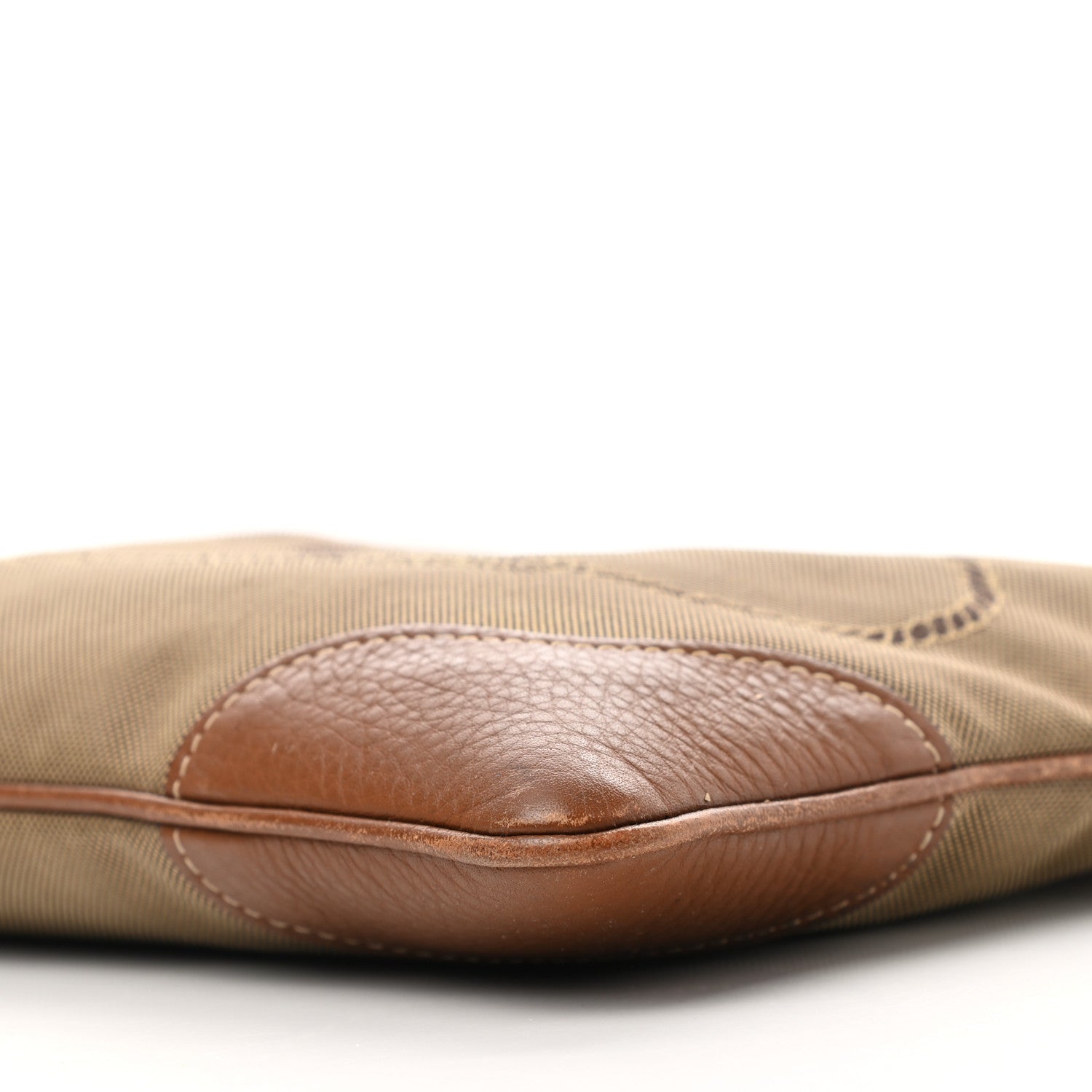 Prada Jacquard Logo Small Flat Messenger Bag Corda Brandy 10 of 15