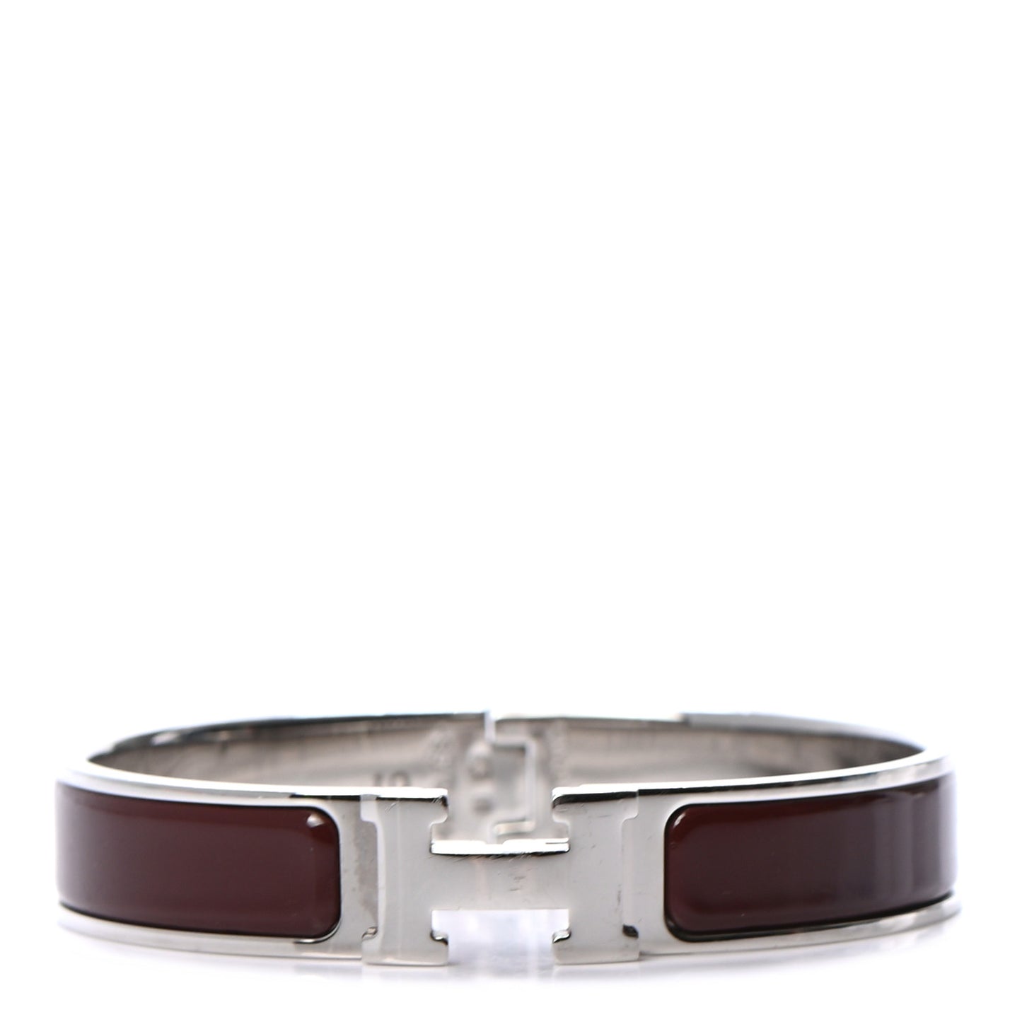 Enamel Narrow Clic Clac H Bracelet PM Burgundy
