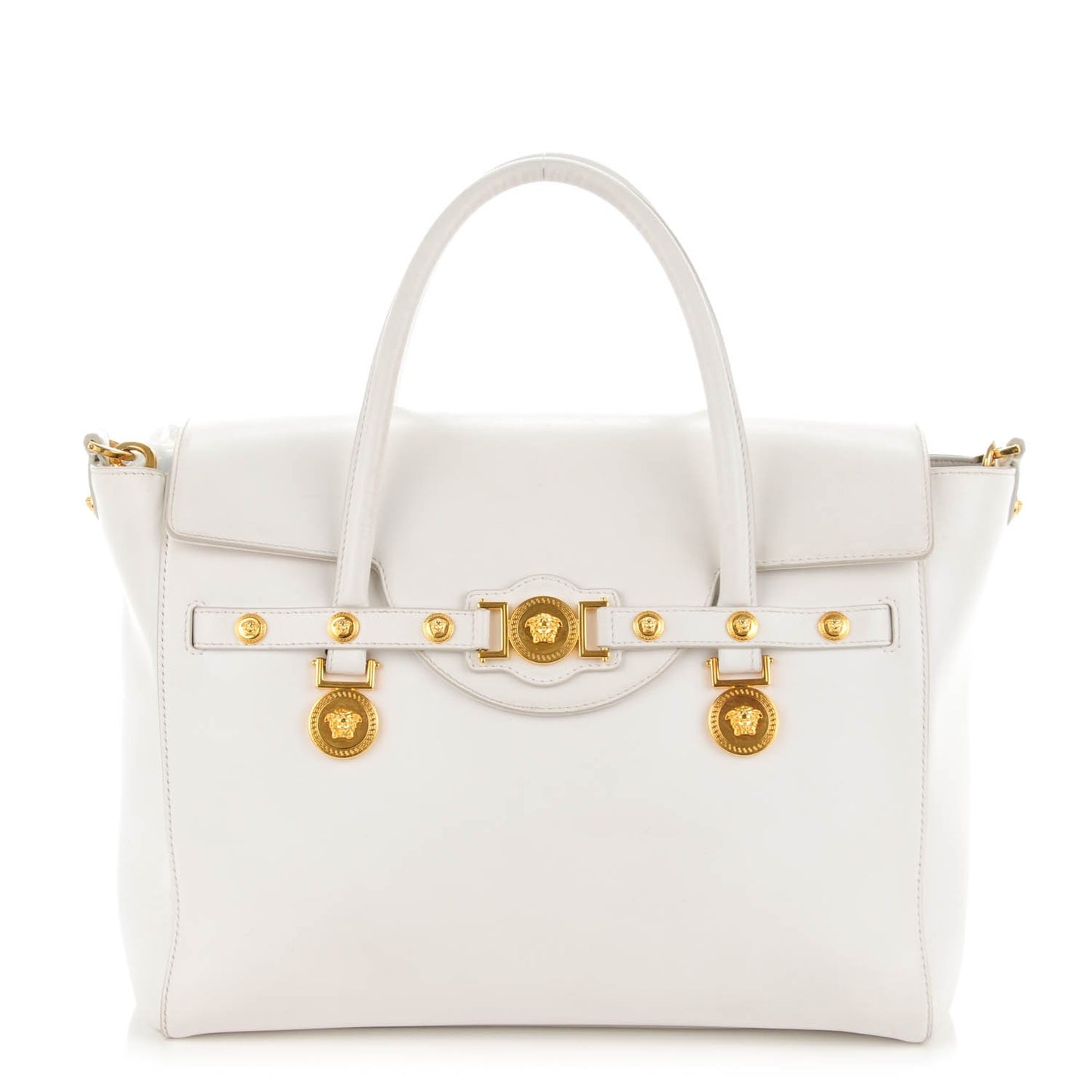 Vitello Calfskin Large Signature Tote White