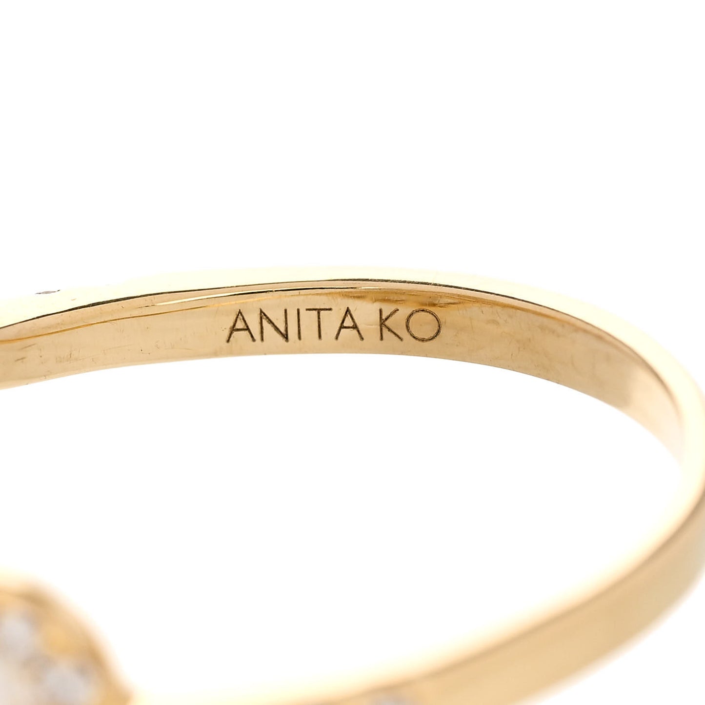 18K Yellow Gold Diamond Medium Palm Leaf Ring 53 6.5