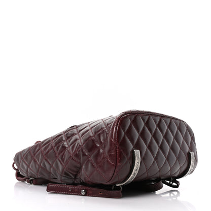 Chanel Glazed Calfskin Quilted Large Salzburg Backpack Burgundy 4 of 10