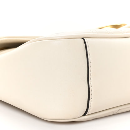Gucci Calfskin Matelasse Small GG Marmont Shoulder Bag White 9 of 10