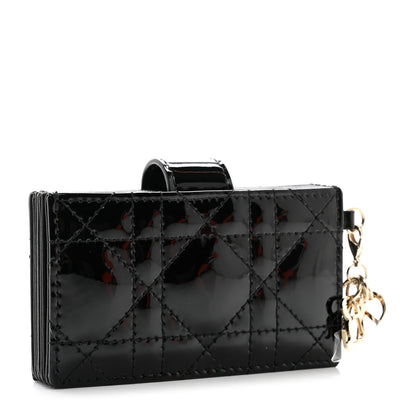 Christian Dior Patent Cannage Lady Dior 5-Gusset Card Holder Black 3 of 9