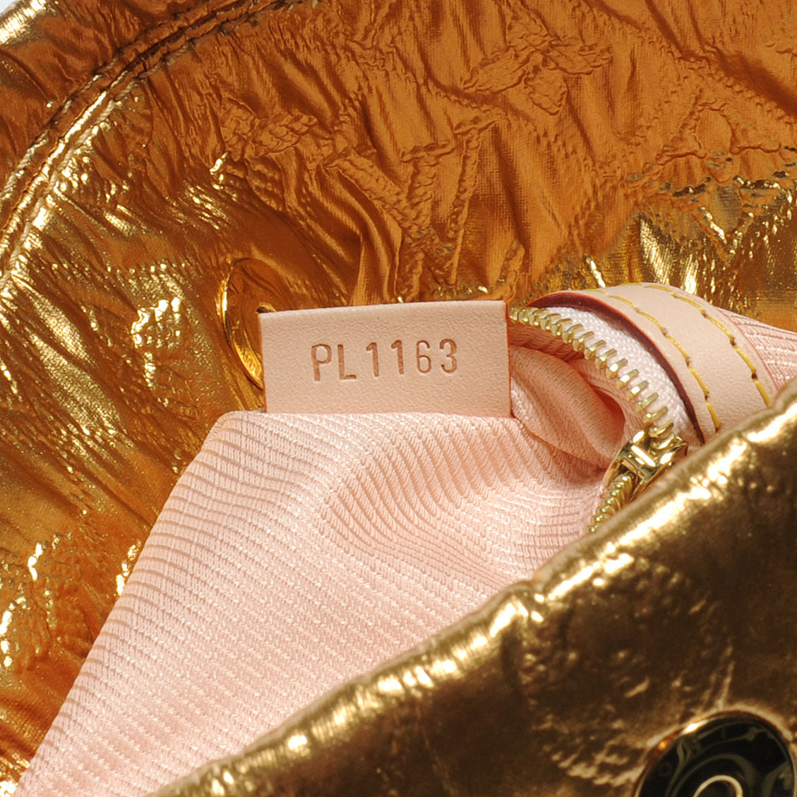 Jacquard Quilted Monogram Limelight Clutch MM Gold