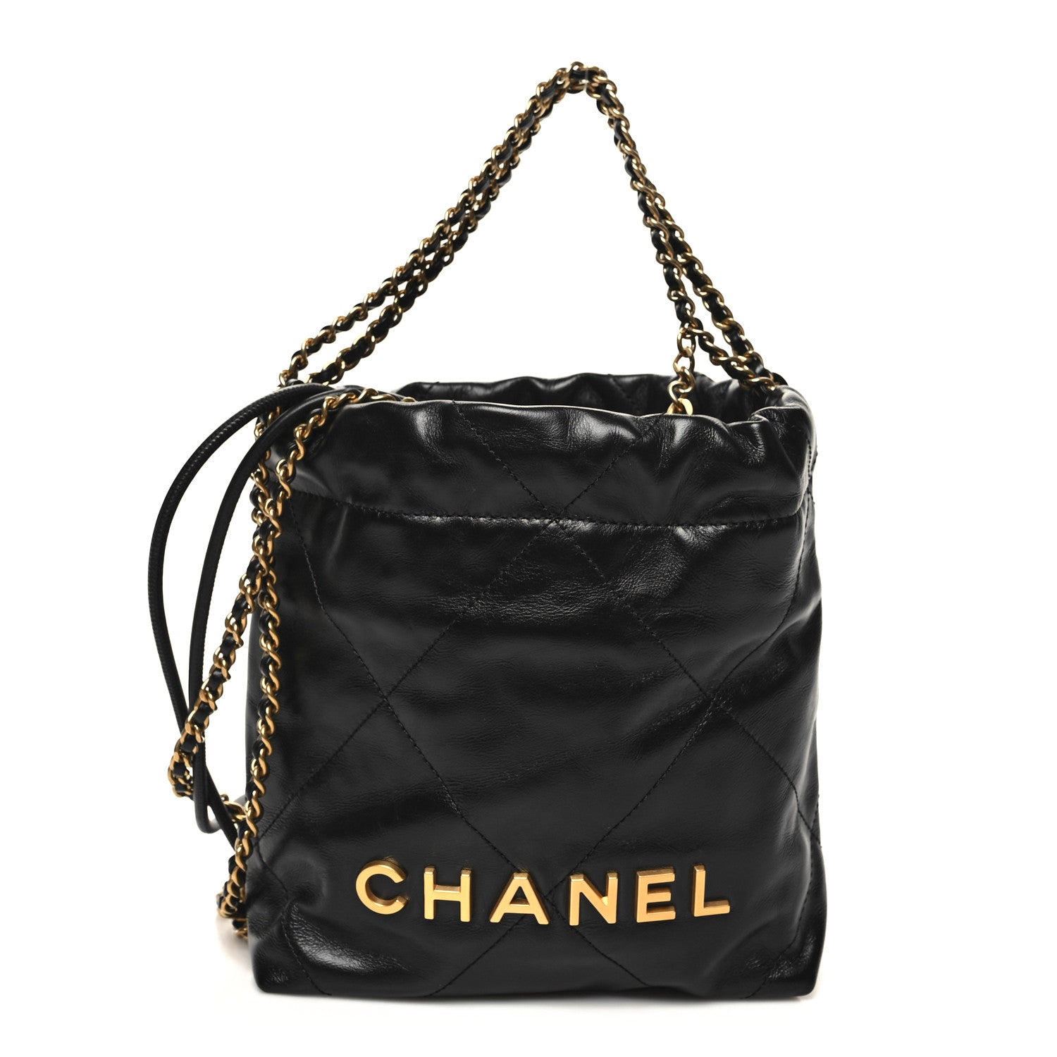 Chanel Shiny Calfskin Quilted Mini Chanel 22 Black 1 of 11