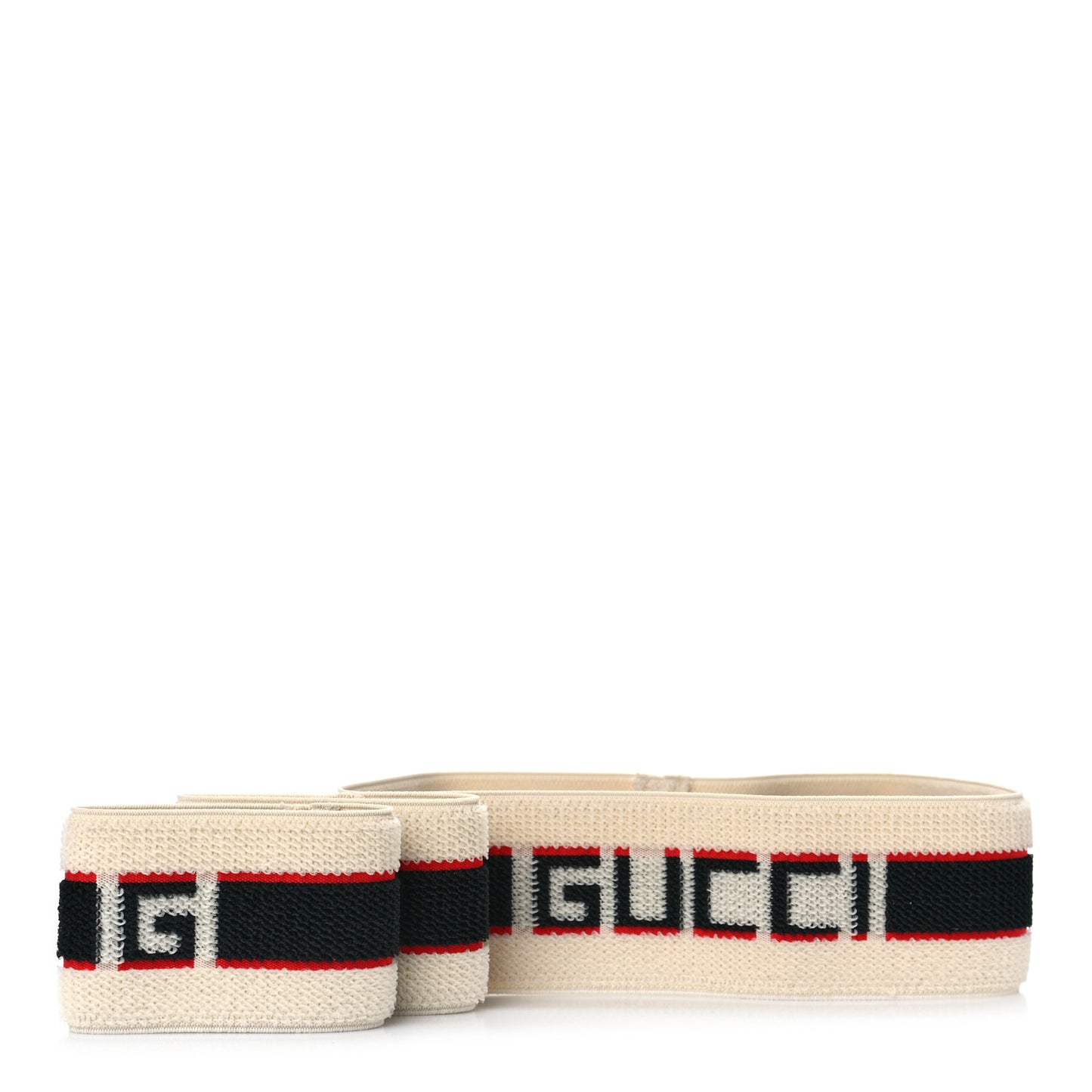 Cotton Logo Headband and Wrist Set White Navy Red