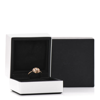 Chanel 18K Rose Gold Diamond Extrait de Camelia Ring 56 7.5 7 of 7
