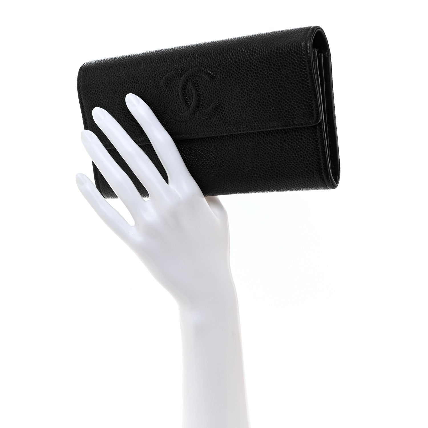 Chanel Caviar Timeless CC Large Gusset Flap Wallet Black 2 of 12